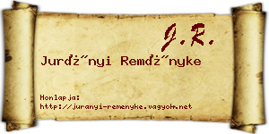 Jurányi Reményke névjegykártya